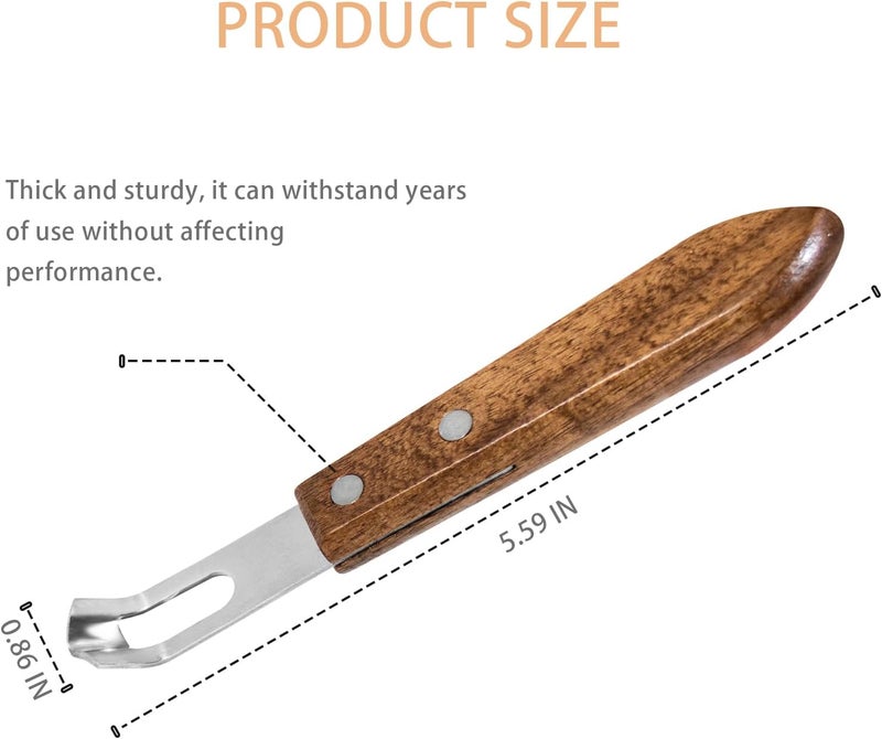 Rummo Channel Knife with Wooden Handle for Fruit and Vegetable, Tool for Decorating Cocktails, Desserts, and Salads - Image 2